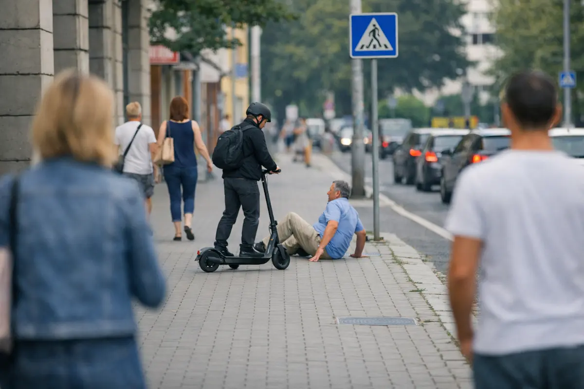 Odškodnění po nehodě na elektrokoloběžce – sražený chodec